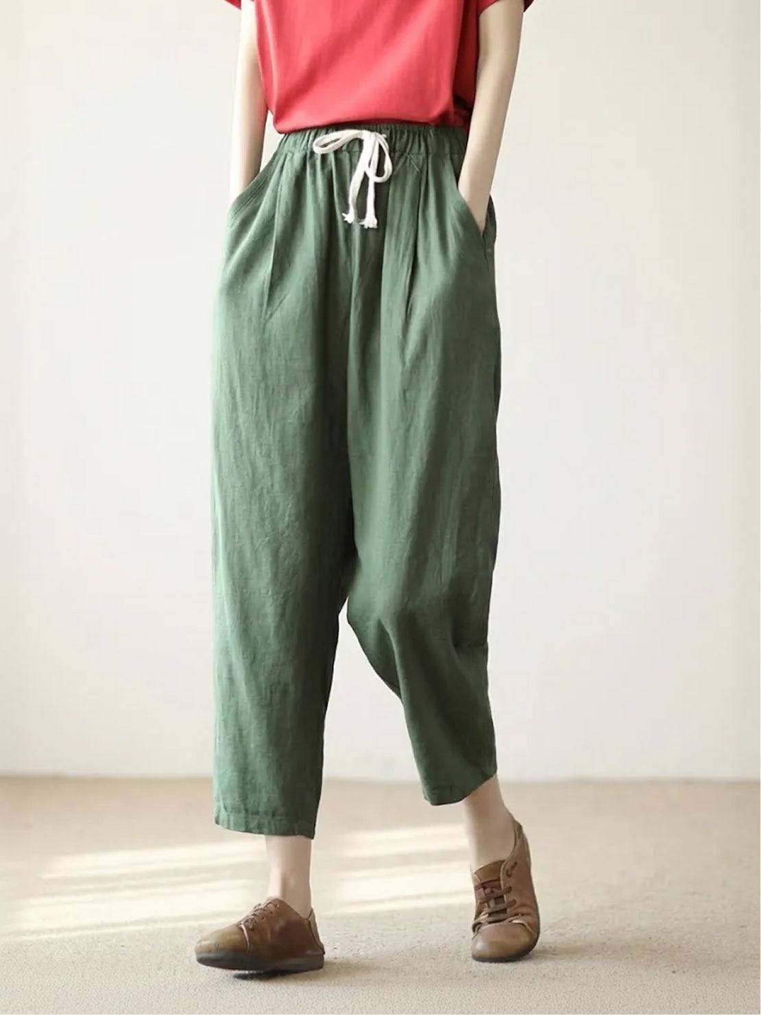 Emiliora – Pantalon slim taille à cordon pour femme