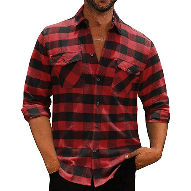 Men's Classic Plaid Button Up Shirt - Image 2