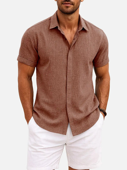 Novarello - Cotton Linen Short Sleeve Shirt