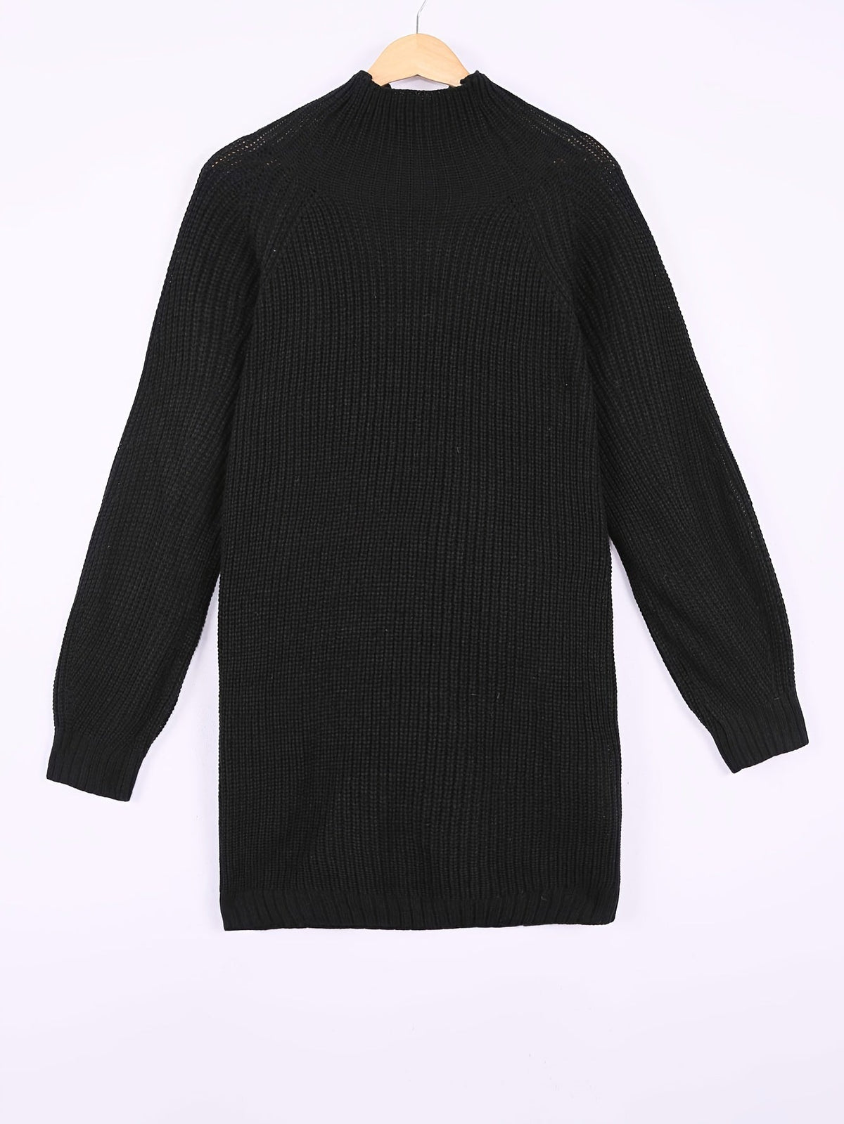 Women Ribbed Turtleneck Sweater Dress - Image 4