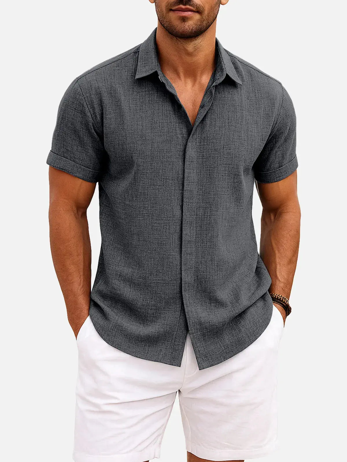 Novarello - Cotton Linen Short Sleeve Shirt
