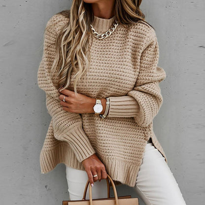Luretta – Pull à col roulé en grosse maille pour femme