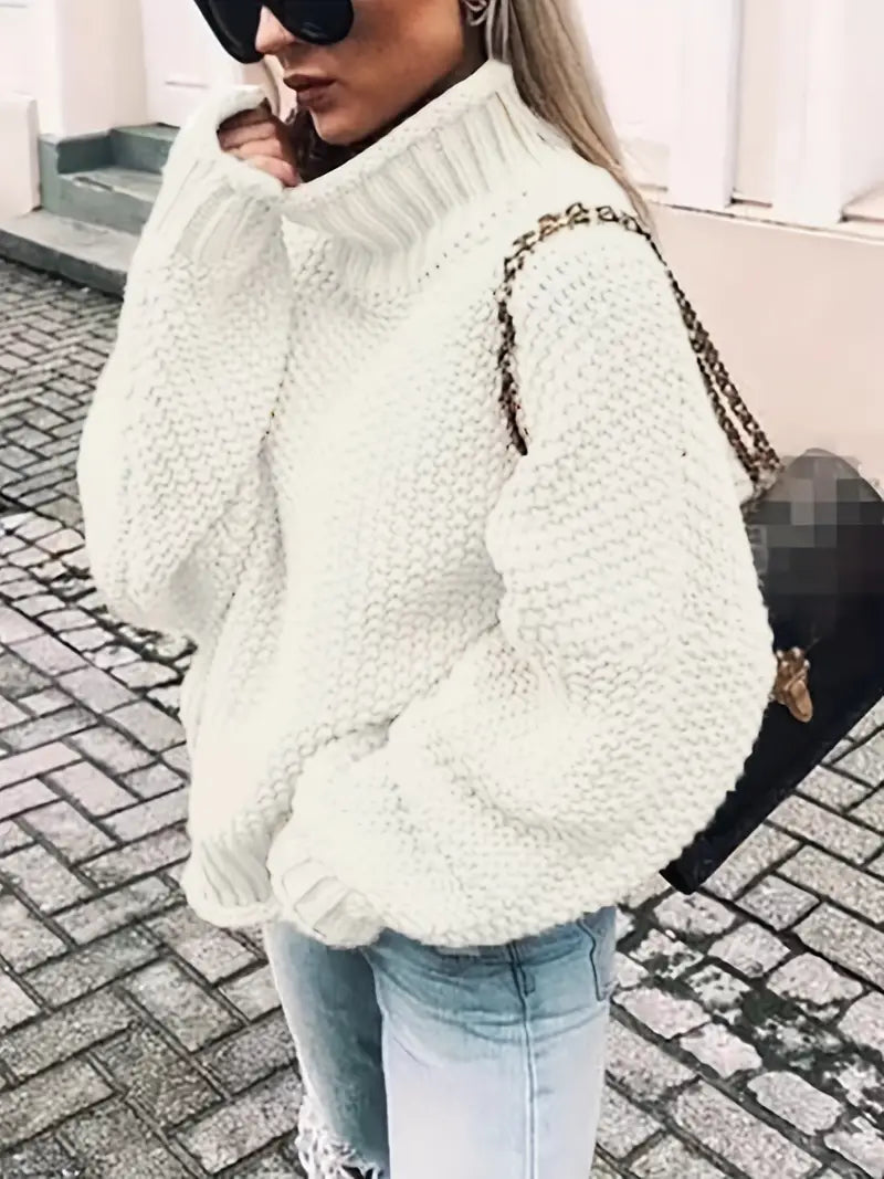 Valerin – Maglione a collo alto tinta unita da donna