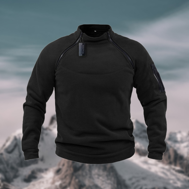 Jorven – Maglione da uomo in pile con tasche con cerniera sicura
