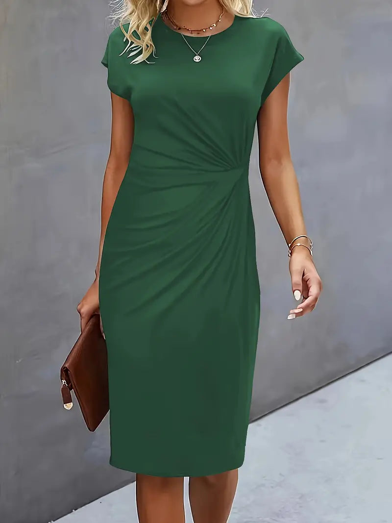 Katia – Vestido clásico ajustado de manga corta
