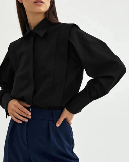 Carrelisse – Camisa de Botones Cuadrados para Mujer
