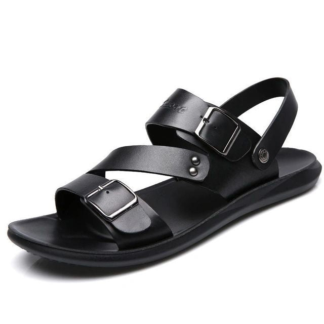 Men's Leather Cushioned Sandals - Image 2