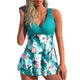 Women Plus Size Skirted Swimsuit Two Piece Open Back Tankini - Image 4
