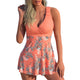 Women Plus Size Skirted Swimsuit Two Piece Open Back Tankini
