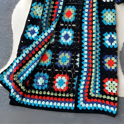 Pénélope – Cardigan long tricoté coloré pour femmes