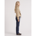 Women's Beige Double-Breasted Cropped Trench Coat Belt - Image 4