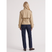 Women's Beige Double-Breasted Cropped Trench Coat Belt - Image 5