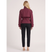 Women Burgundy Cropped Double-Breasted Trench Coat Belted - Image 5
