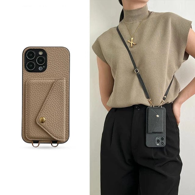 Valora - Læder Crossbody Telefonetui med Kortholder