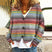 Marivellea - Cárdigan de botones multicolor para mujer