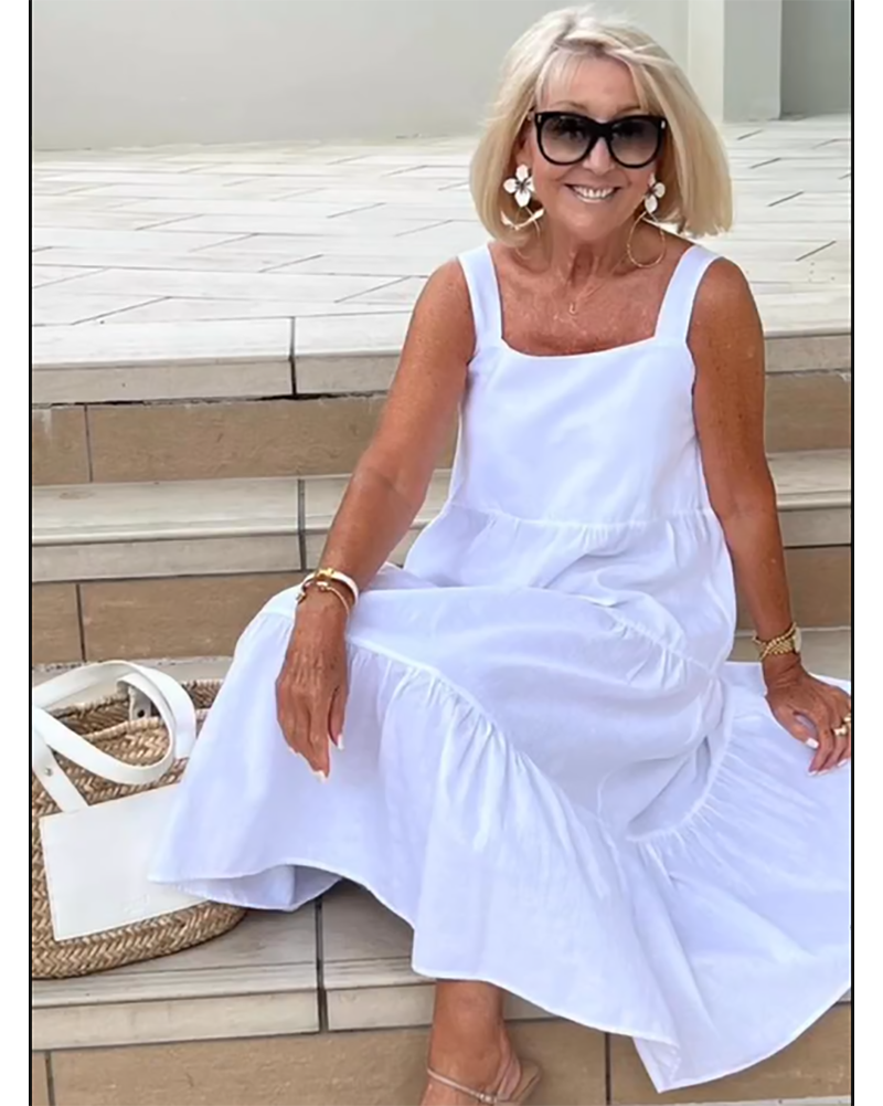 Evora - Sleeveless Tiered Maxi Casual Dress