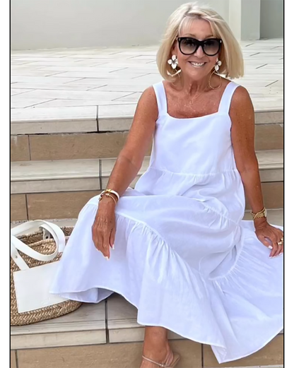 Evora - Sleeveless Tiered Maxi Casual Dress