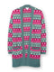 Florenysa – Cardigan lung cu model pentru femei, cu buzunare