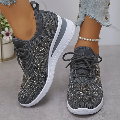 Women Orthopedic Rhinestone Sneakers Arch Support Walking Shoes