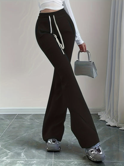 Womens High Waisted Flared Trousers - Image 4