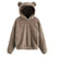 Elourie – Maglione in pile da donna con cappuccio a orecchie di orso