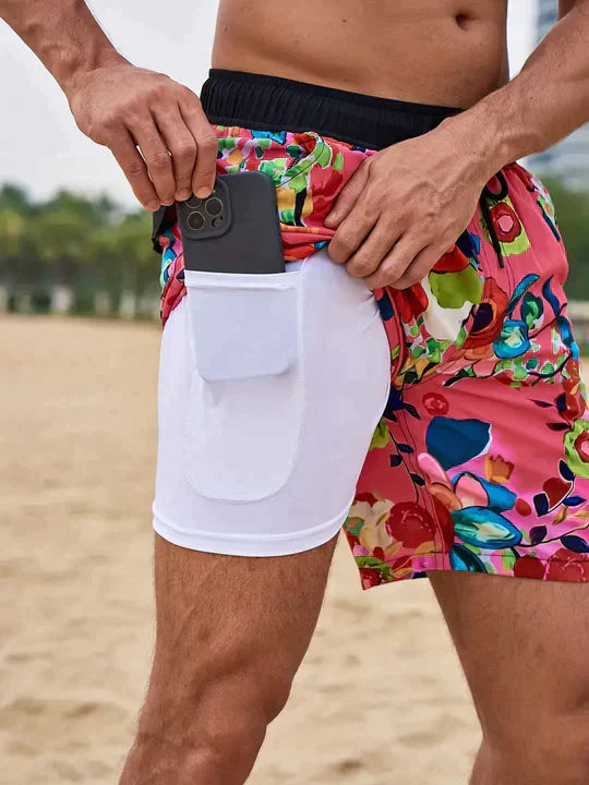 Men's Slim Fit Patterned Swim Trunks Inner Liner - Image 7