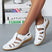Women White Strappy Flat Sandals Arch Support Non-Slip
