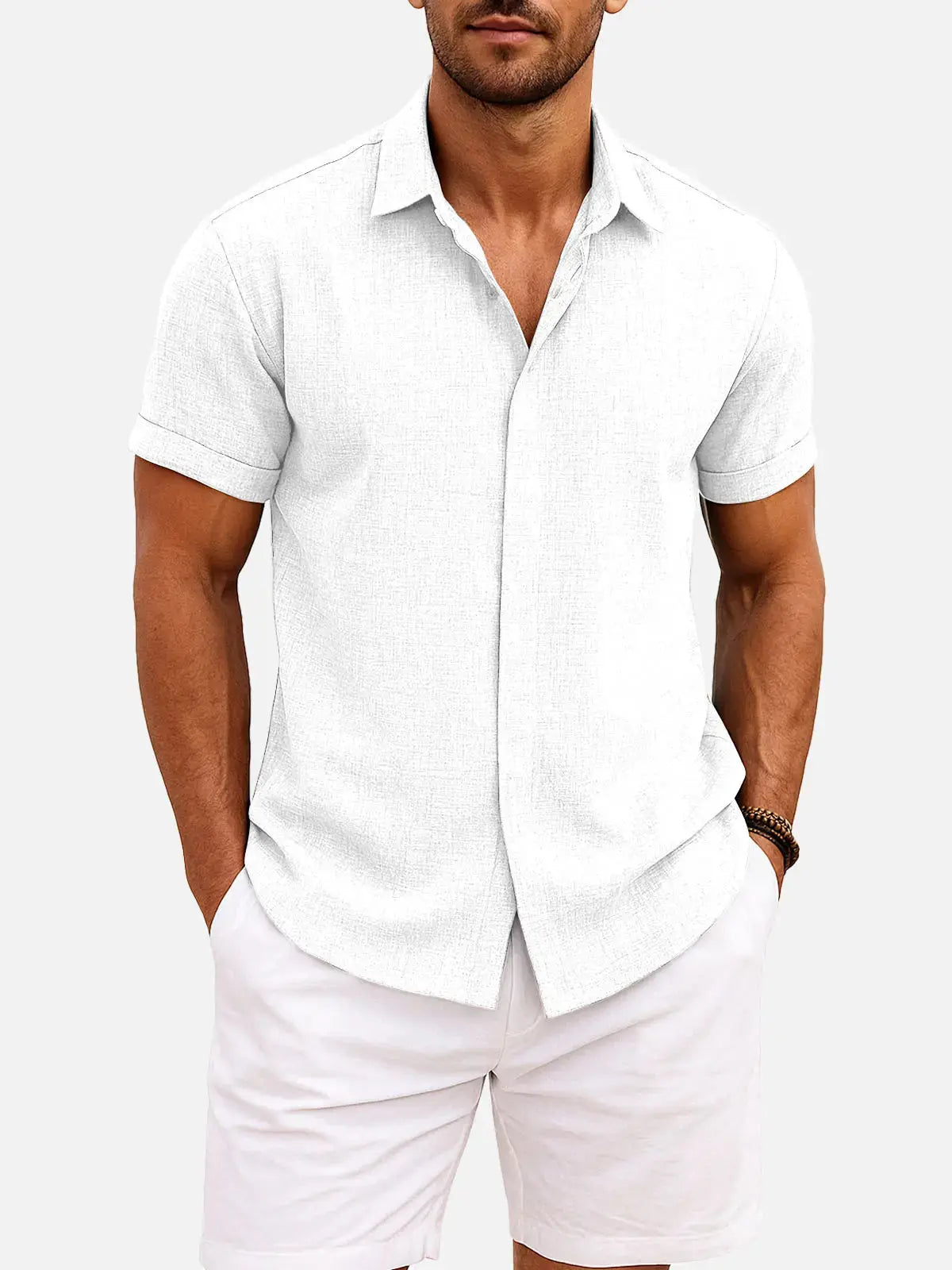 Novarello - Cotton Linen Short Sleeve Shirt
