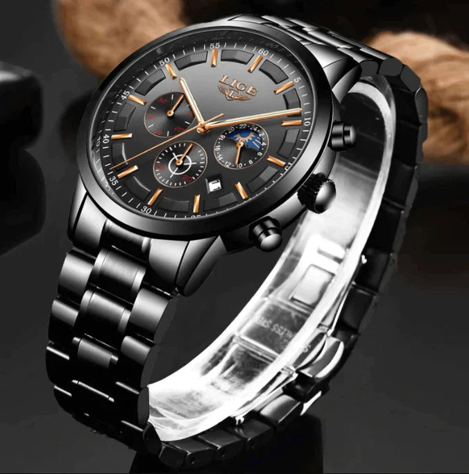 Draven - Mens Military Steel Watch Scratch Resistant Waterproof