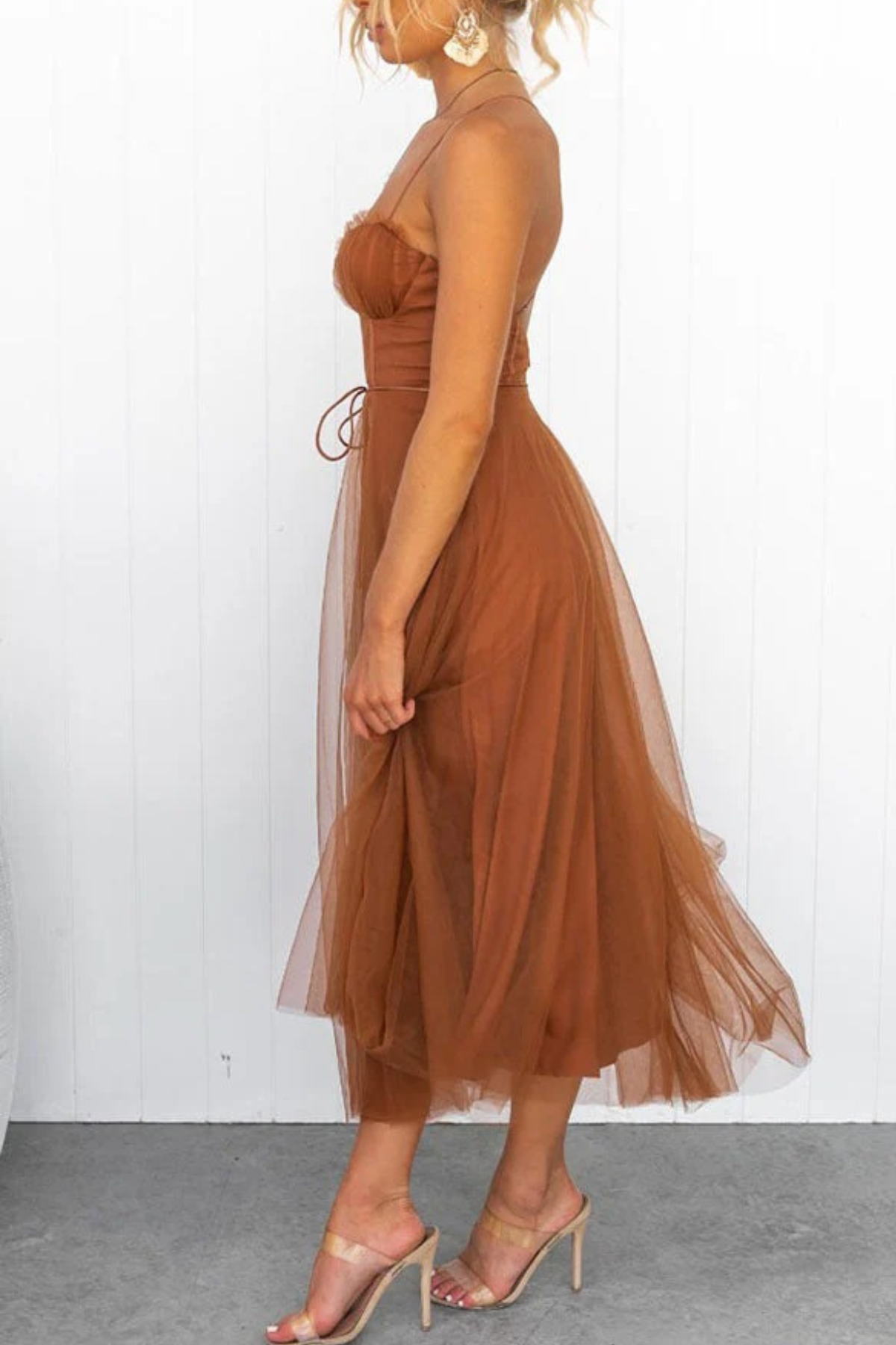 Women Elegant Flowing Midi Wedding Guest Dress - Image 11