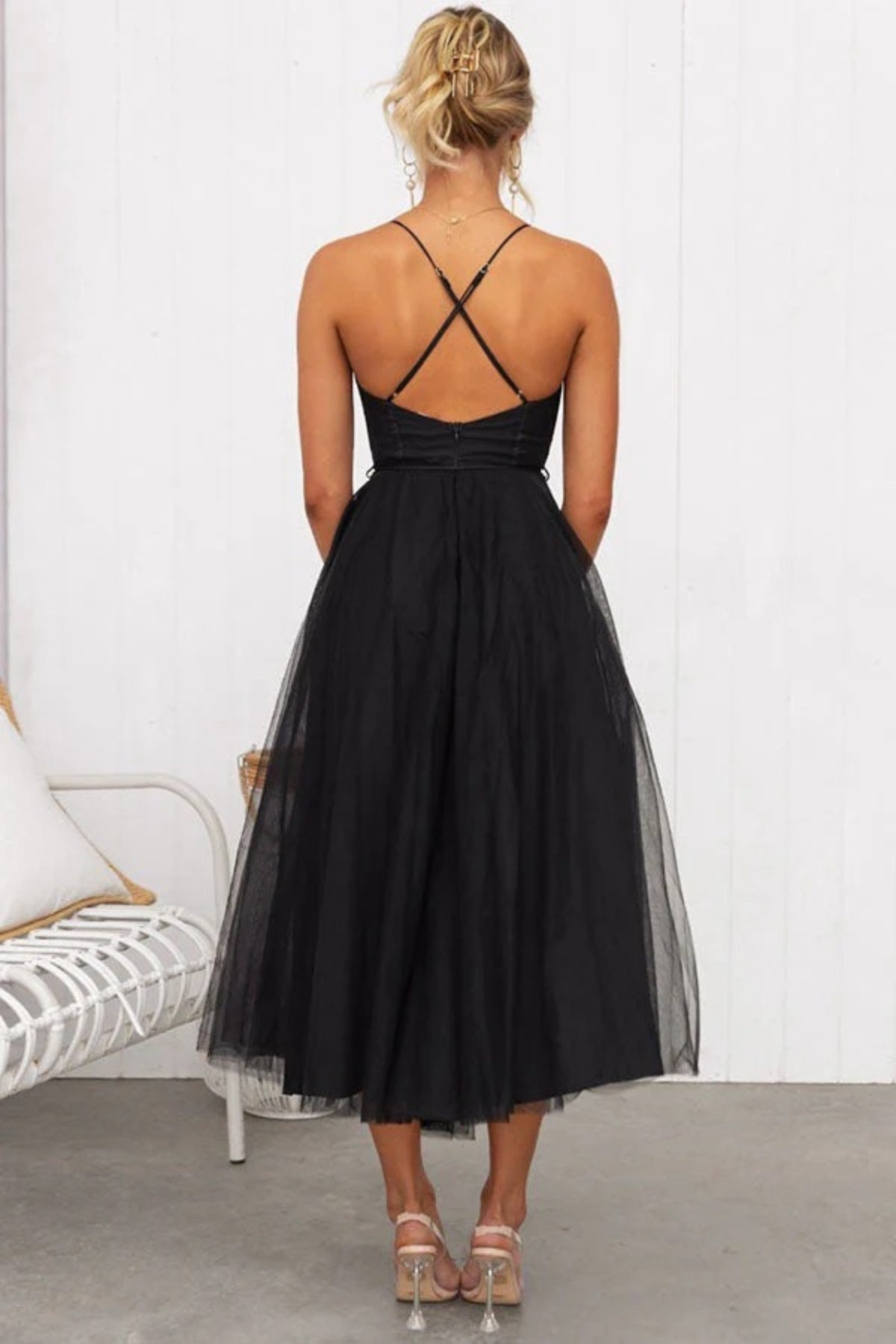 Women Elegant Flowing Midi Wedding Guest Dress - Image 10