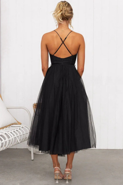 Women Elegant Flowing Midi Wedding Guest Dress - Image 10
