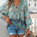 Mariselle - Womens Floral V Neck Shirt