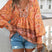Mariselle - Womens Floral V Neck Shirt