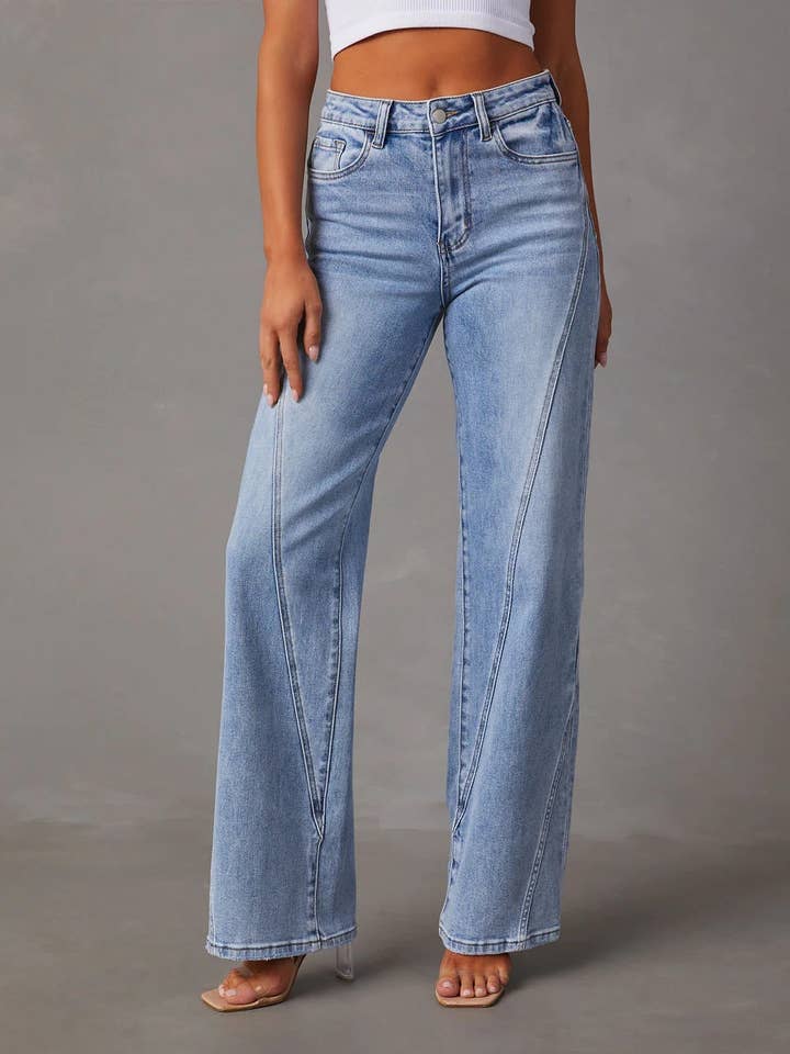 Merisa - High Waist Straight Leg Trousers