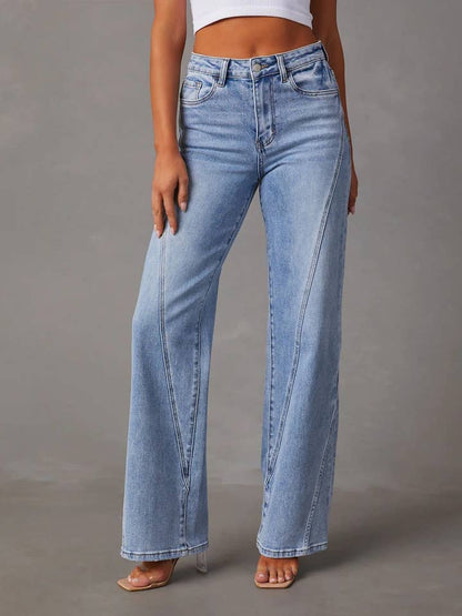Merisa - High Waist Straight Leg Trousers