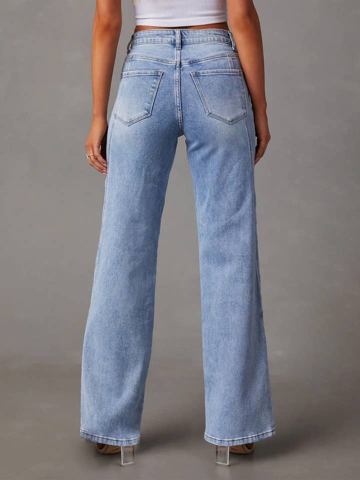 Merisa - High Waist Straight Leg Trousers
