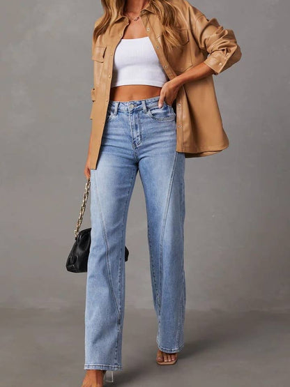 Merisa - High Waist Straight Leg Trousers