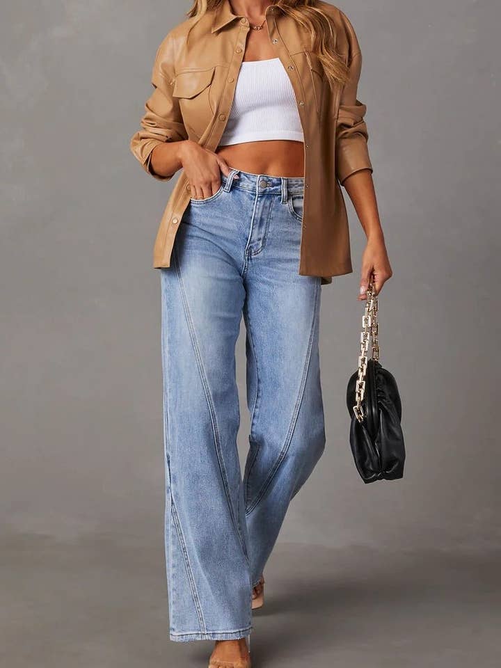 Merisa - High Waist Straight Leg Trousers
