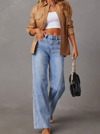 Merisa - High Waist Straight Leg Trousers