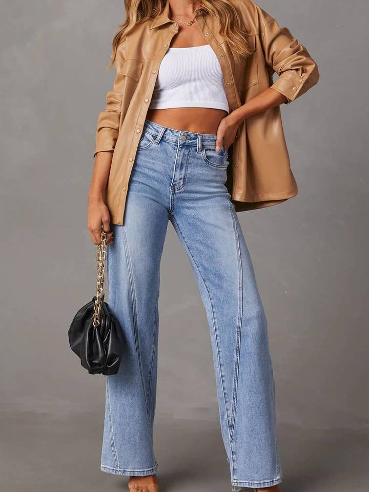 Merisa - High Waist Straight Leg Trousers