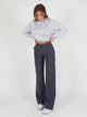 Solenna - High Waist Wide Leg Trousers With Front Seams