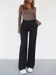 Solenna - High Waist Wide Leg Trousers With Front Seams