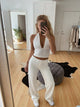 Solenna - High Waist Wide Leg Trousers With Front Seams
