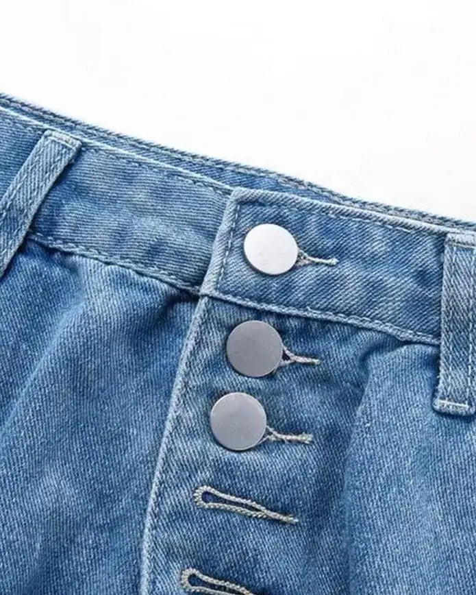 Dravelle - Pantalones desgastados para mujer con recortes