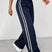 Seralyn - Pantalones de cintura elástica para mujer con raya lateral