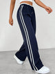 Seralyn - Womens Side Stripe Elastic Waist Trousers