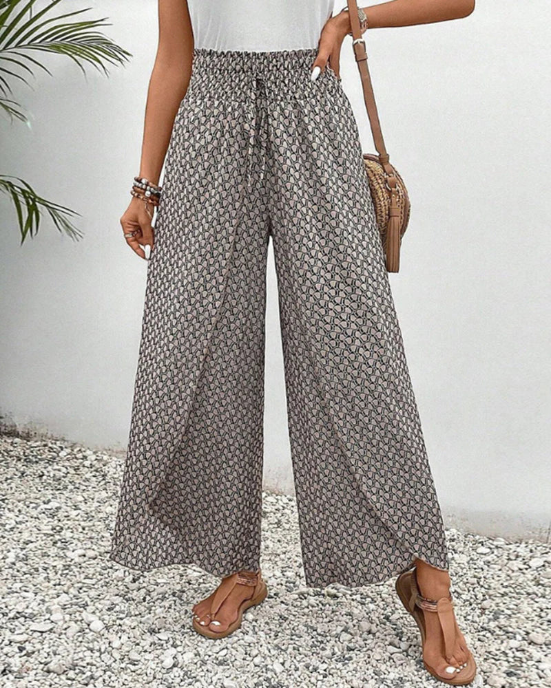 Callie - Pantalones de Pierna Ancha con Patrón Geométrico