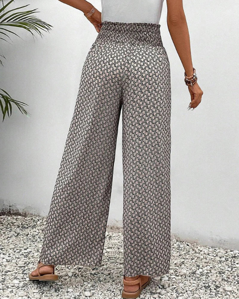 Callie - Pantalones de Pierna Ancha con Patrón Geométrico