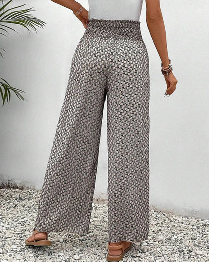Callie - Pantalones de Pierna Ancha con Patrón Geométrico